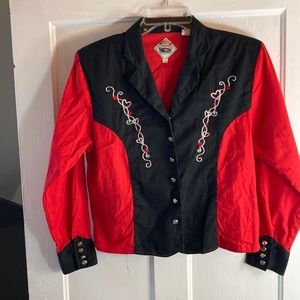Red and black shirt by Cumberland Outfitters with Western Rockabilly Vibes